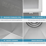 25" Drop-in Topmount 16 Gauge Stainless Steel Single Bowl Kitchen Sink