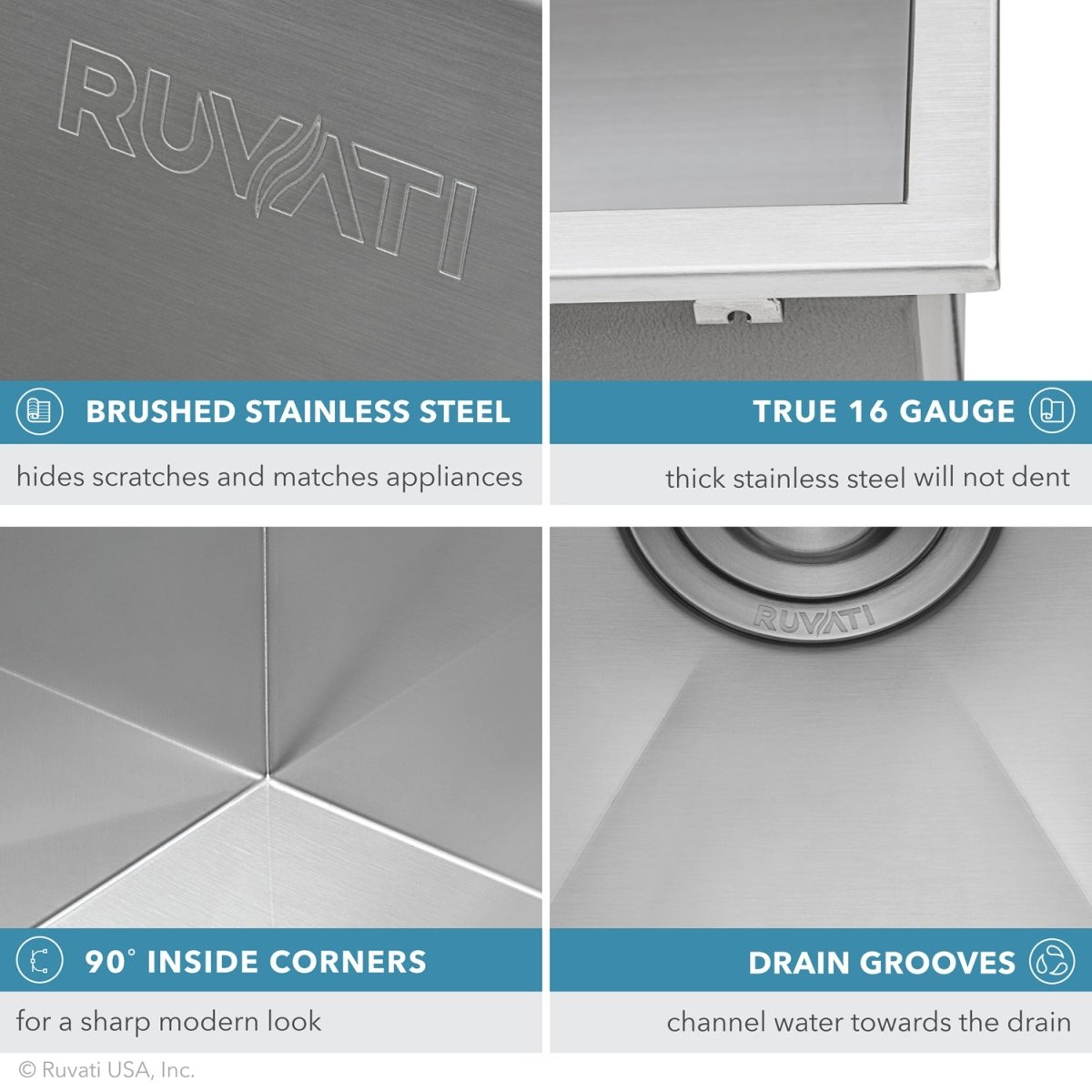 25" Drop-in Topmount 16 Gauge Stainless Steel Single Bowl Kitchen Sink