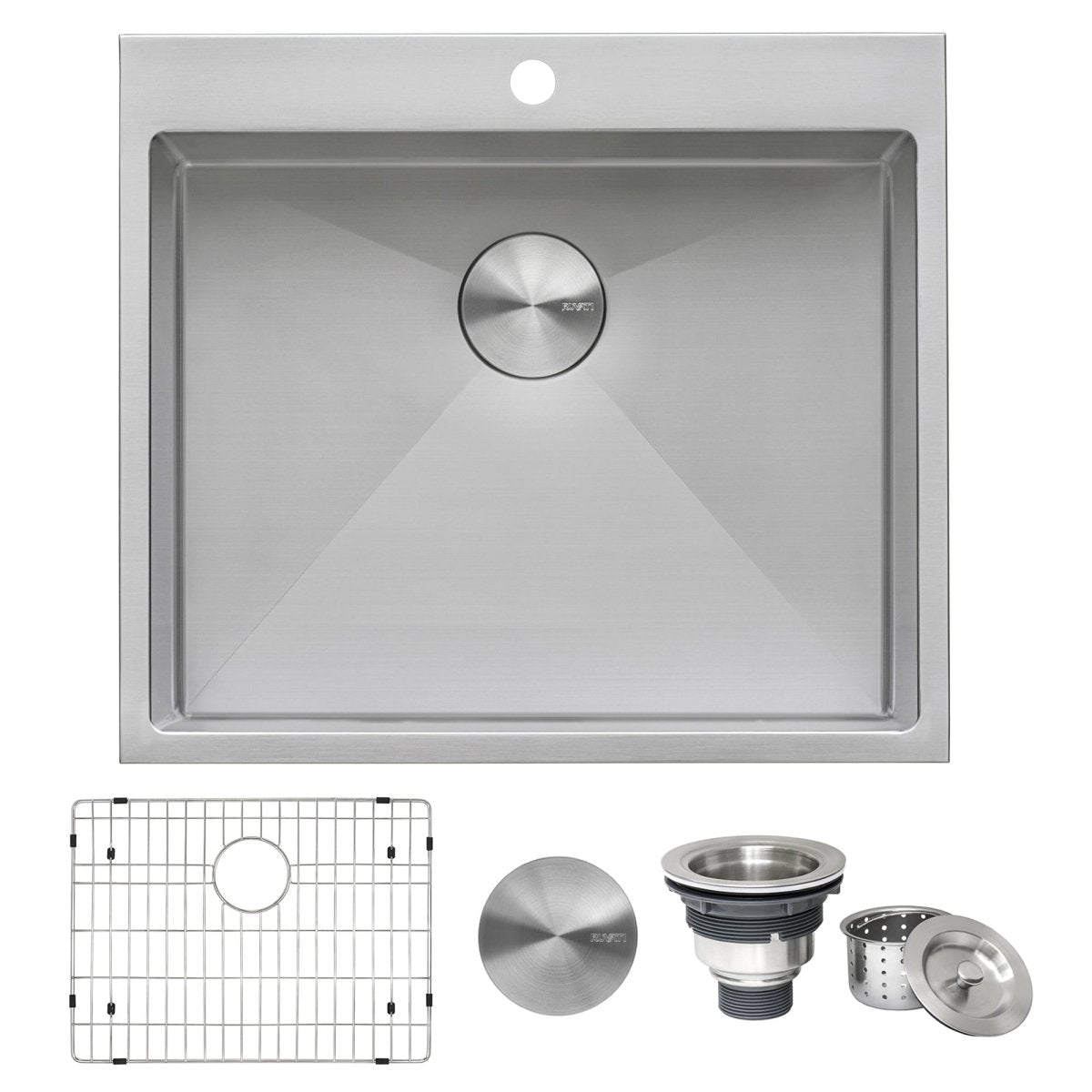 25Inch Topmount Laundry Utility Sink Tight Radius Deep 16 Gauge Stainless Steel