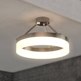 25W LED Ring Semi-Flushmount Light, 3000K (Warm White), Brushed Nickel Finish, 1450 Lumens, Triac Dimmable, ETL Listed