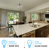 25W LED Ring Semi-Flushmount Light, 3000K (Warm White), Brushed Nickel Finish, 1450 Lumens, Triac Dimmable, ETL Listed