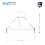25W LED Ring Semi-Flushmount Light, 3000K (Warm White), Brushed Nickel Finish, 1450 Lumens, Triac Dimmable, ETL Listed
