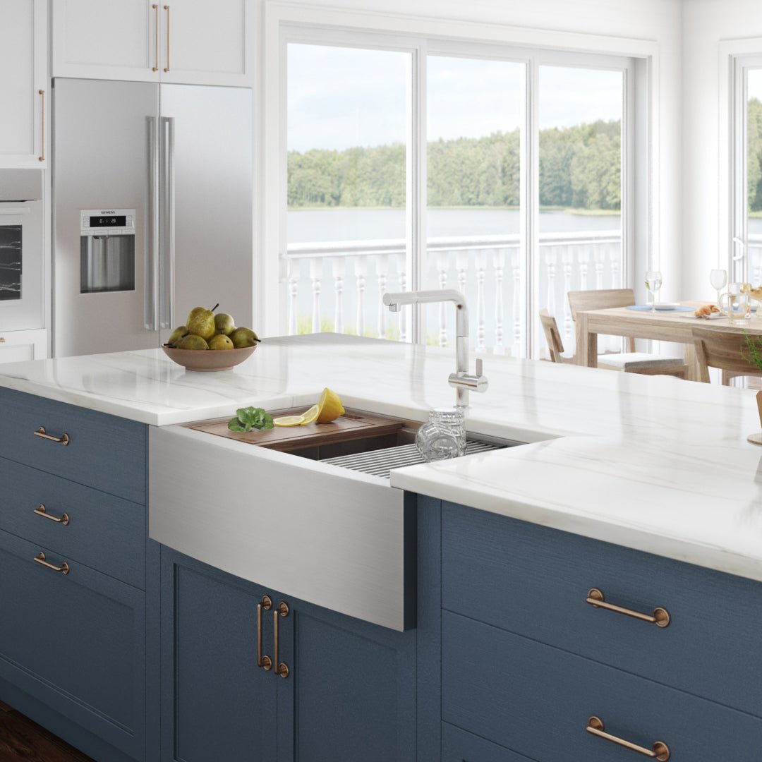 27-inch Apron-front Workstation Farmhouse Kitchen Sink 16 Gauge Stainless Steel Single Bowl