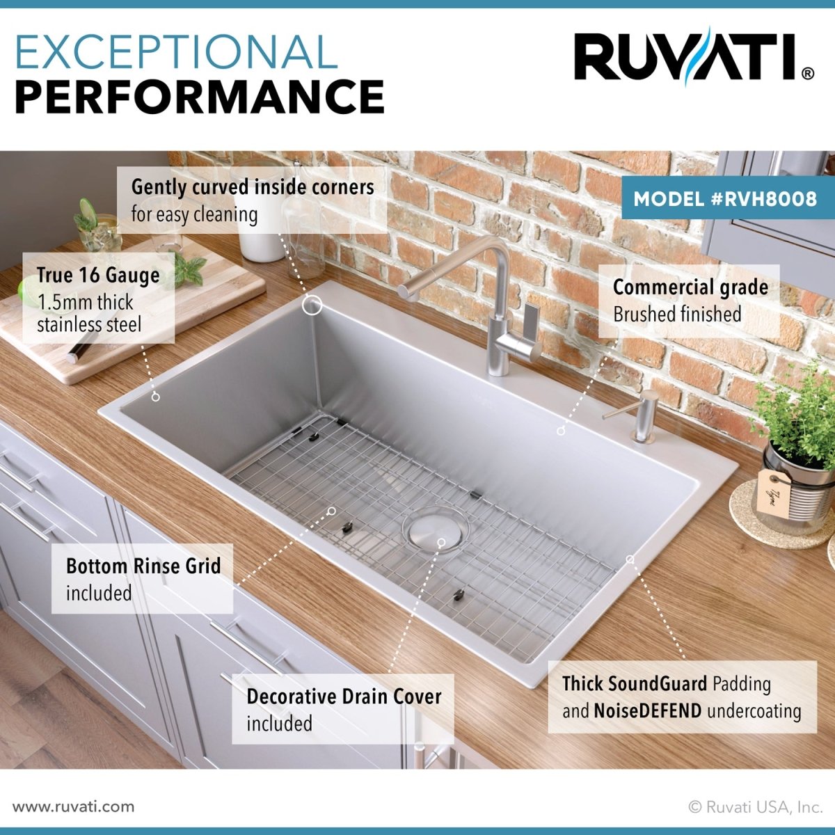 28-inch Drop-in Tight Radius Topmount 16 Gauge Stainless Steel Kitchen Sink Single Bowl