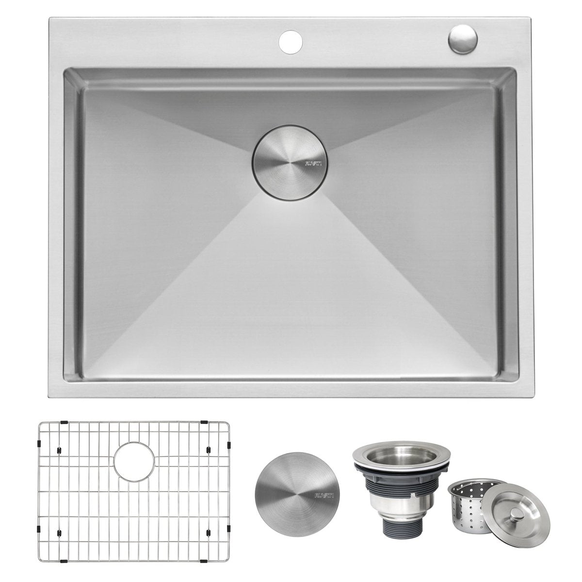 28-inch Drop-in Tight Radius Topmount 16 Gauge Stainless Steel Kitchen Sink Single Bowl