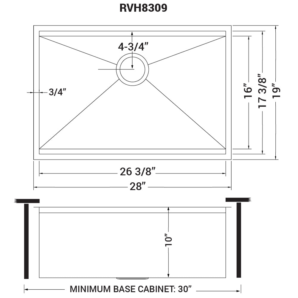 28-inch Workstation Ledge Undermount 16 Gauge Stainless Steel Kitchen Sink Single Bowl