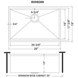 28-inch Workstation Ledge Undermount 16 Gauge Stainless Steel Kitchen Sink Single Bowl