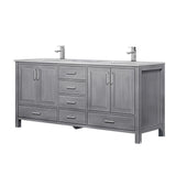 Jacques 84 in. Bathroom Freestanding Bathroom Vanity With Undermount Ceramic Sink, White Carrara Marble