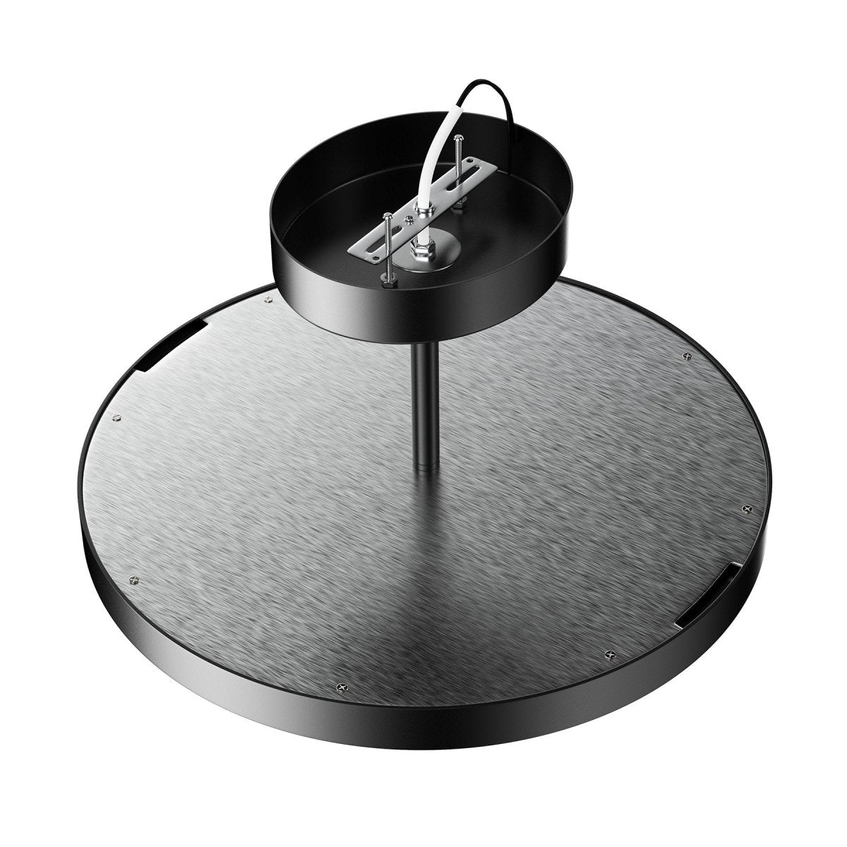 28W Round Shape LED Semi Flush Mount Ceiling Lights, Matte Black Finish with White Acrylic Shade, 1950LM, Dimmable