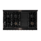 KUCHT Gemstone Professional 48 in. 6.7 cu. ft. Natural Gas Range with Sealed Burners, Griddle/Grill and Two Ovens - One Convection - in Titanium Stainless Steel