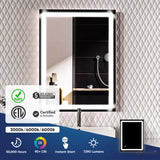 Frontlit/Backlit LED Lighted Bathroom Vanity Mirror with Frame, Anti-Fog, Touch Button, CRI 90+, Adjustable CCT & Memory, Magnum Style