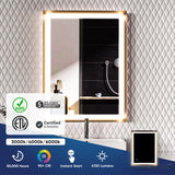 Frontlit/Backlit LED Lighted Bathroom Vanity Mirror with Frame, Anti-Fog, Touch Button, CRI 90+, Adjustable CCT & Memory, Magnum Style
