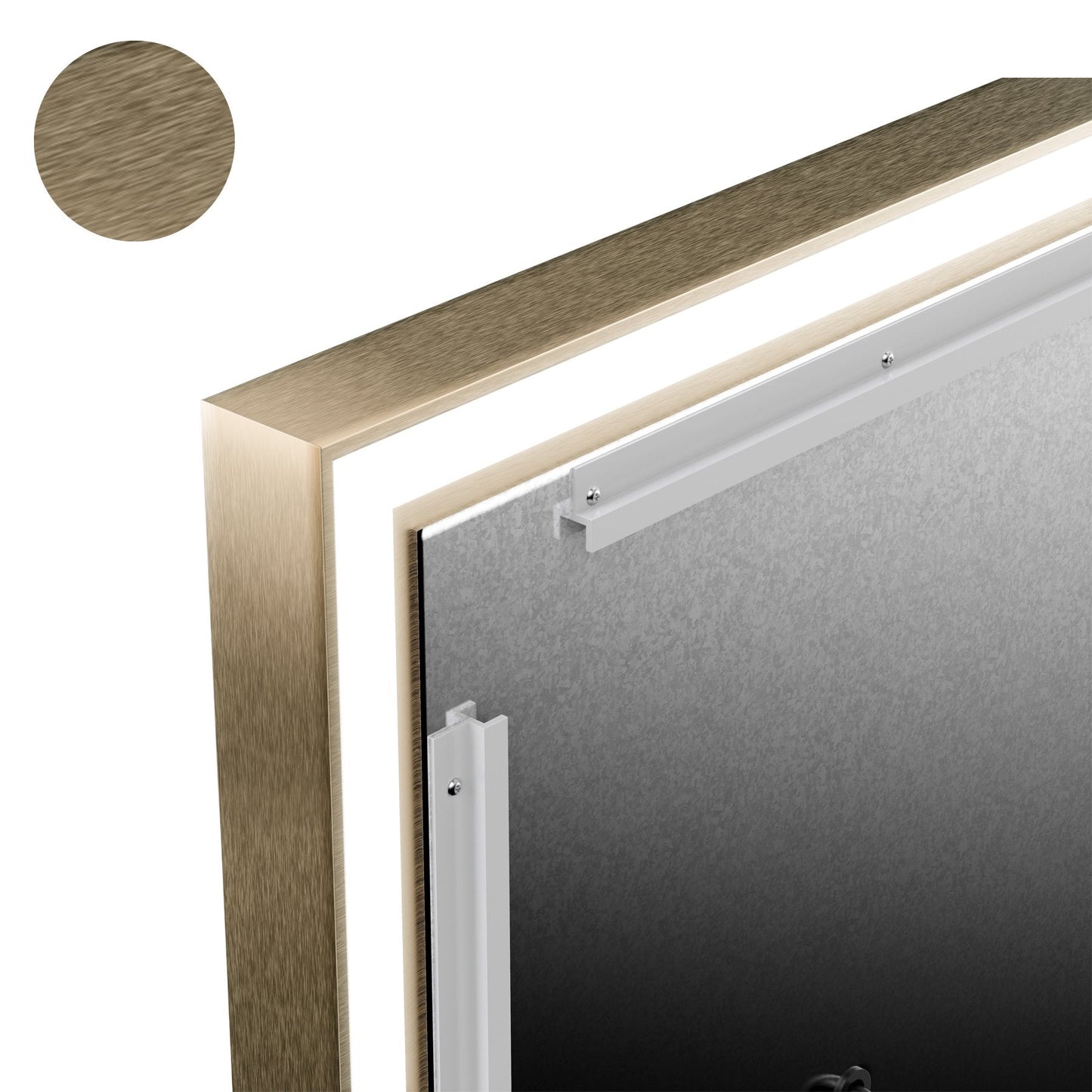 Frontlit/Backlit LED Lighted Bathroom Vanity Mirror with Frame, Anti-Fog, Touch Button, CRI 90+, Adjustable CCT & Memory, Magnum Style