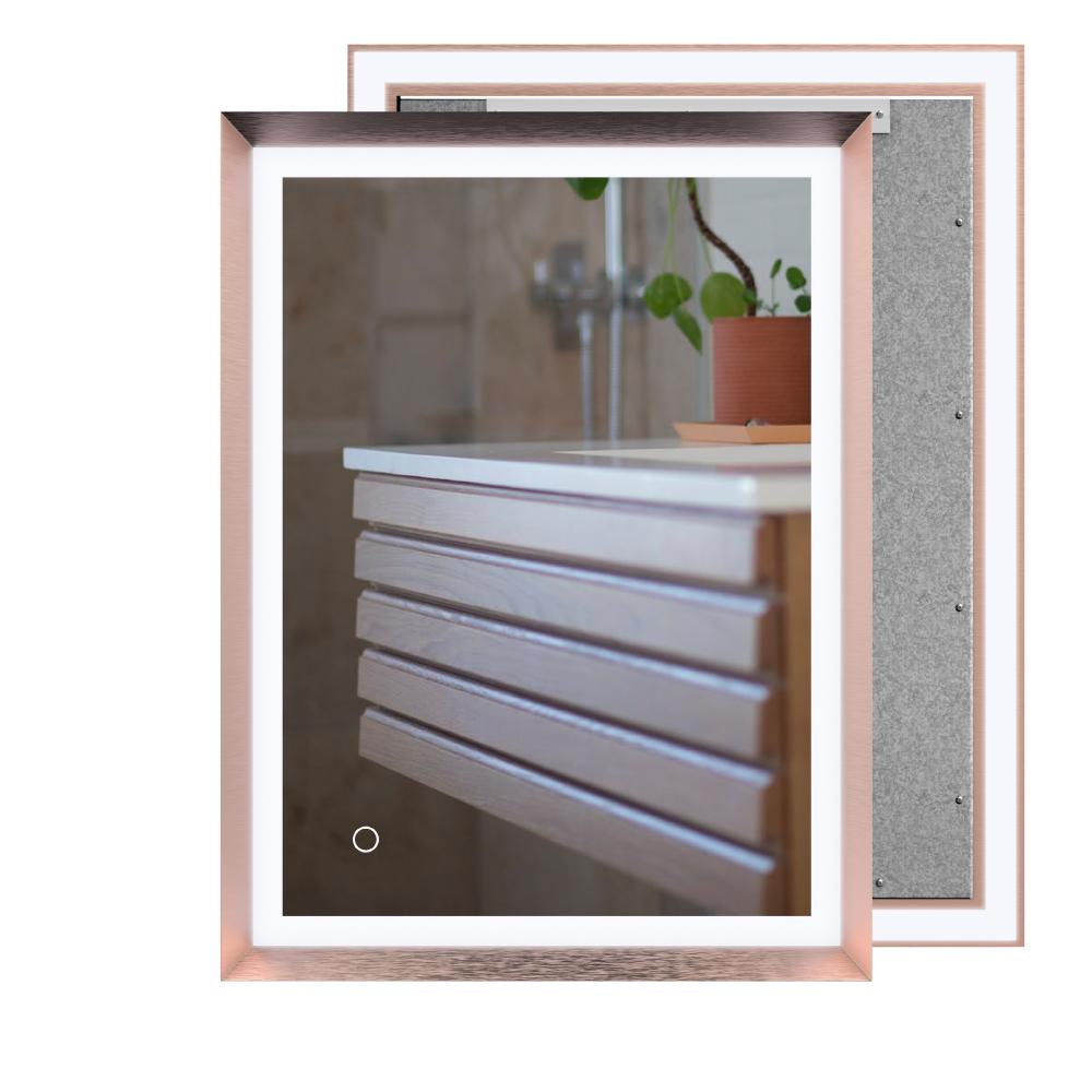 Frontlit/Backlit LED Lighted Bathroom Vanity Mirror with Frame, Anti-Fog, Touch Button, CRI 90+, Adjustable CCT & Memory, Magnum Style