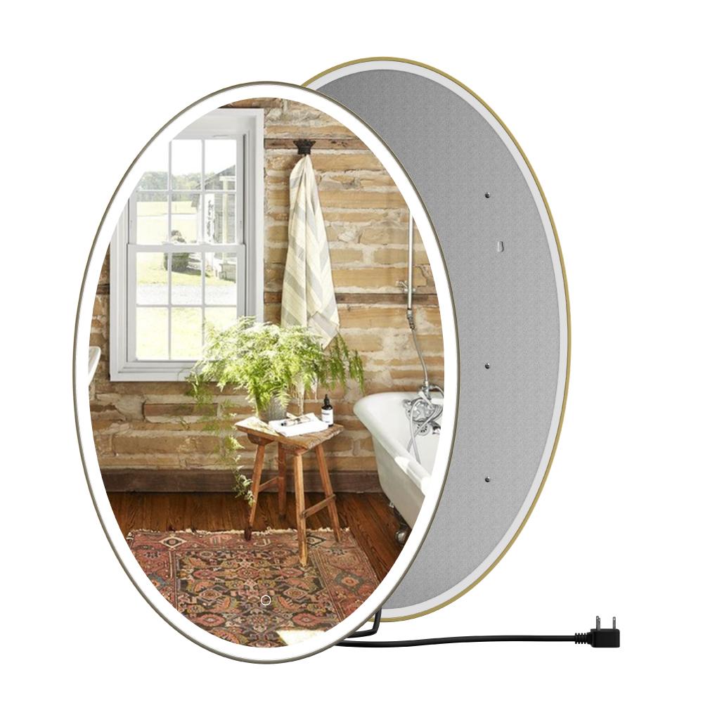Oval LED Lighted Bathroom Vanity Mirror, Touch Switch, Anti-Fog Wall Mounted Makeup Mirror & CCT Remembrance, CRI 90+, LED Oval Mirror for Bathroom, Lunar Style