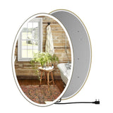 Oval LED Lighted Bathroom Vanity Mirror, Touch Switch, Anti-Fog Wall Mounted Makeup Mirror & CCT Remembrance, CRI 90+, LED Oval Mirror for Bathroom, Lunar Style