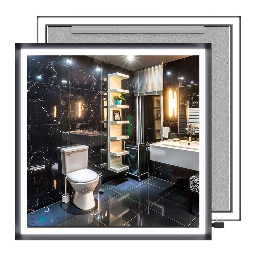 Frontlit/Backlit LED Lighted Bathroom Vanity Mirror with Frame, Anti-Fog, Touch Button, CRI 90+, Adjustable CCT & Memory, Magnum Style