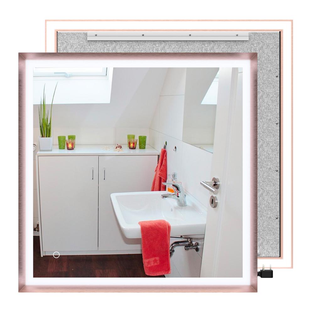 Frontlit/Backlit LED Lighted Bathroom Vanity Mirror with Frame, Anti-Fog, Touch Button, CRI 90+, Adjustable CCT & Memory, Magnum Style