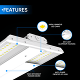 2FT LED Linear High Bay Shop Light, 110W, 5700K, 15000LM, 120-277VAC, 0-10V Dim, UL DLC Listed, Linear Hanging Light for Warehouse Workshops-2 Pack