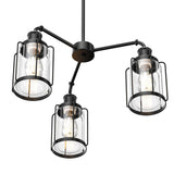 3-Light Birdcage Chandelier Lighting Fixture, Kitchen Island Light Fixtures, Matte Black Finish, E26 Base, 3 Years Warranty