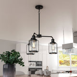 3-Light Birdcage Chandelier Lighting Fixture, Kitchen Island Light Fixtures, Matte Black Finish, E26 Base, 3 Years Warranty
