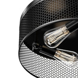 3-Lights Cage Style Flush Mount Fixture, Drum Shape, E26 Base, UL Listed, 3 Years Warranty