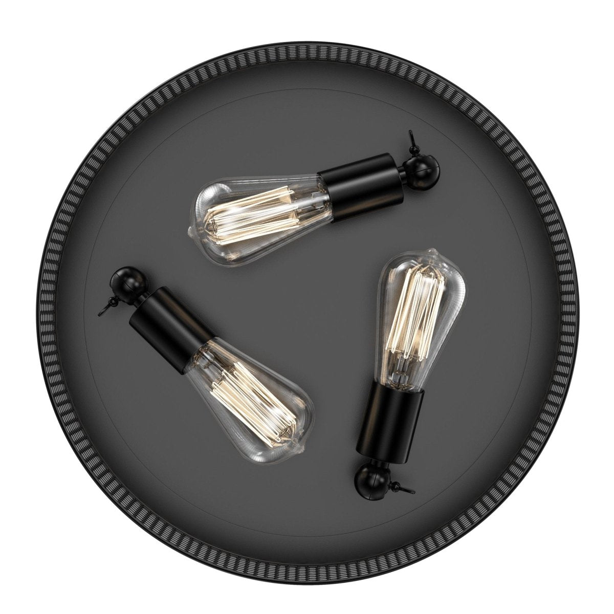 3-Lights Cage Style Flush Mount Fixture, Drum Shape, E26 Base, UL Listed, 3 Years Warranty