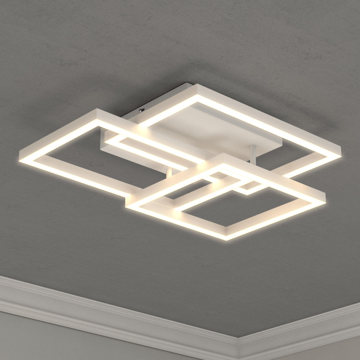 3-Lights, Geometric Modern Ceiling Lights, Surface Mounting, 67W, 3000K(Warm White), 4032LM, Sand white Body Finish, Dimmable, Hallway Light Fixtures