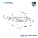 3-Lights, Geometric Modern Ceiling Lights, Surface Mounting, 67W, 3000K(Warm White), 4032LM, Sand white Body Finish, Dimmable, Hallway Light Fixtures