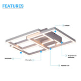 3-Lights, Geometric Modern Ceiling Lights, Surface Mounting, 67W, 3000K(Warm White), 4032LM, Sand white Body Finish, Dimmable, Hallway Light Fixtures