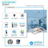 3-Lights, Geometric Modern Ceiling Lights, Surface Mounting, 67W, 3000K(Warm White), 4032LM, Sand white Body Finish, Dimmable, Hallway Light Fixtures