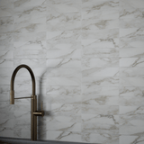3 X 12 In Artisan Raffino Calacatta Matte Pressed Glazed Ceramic