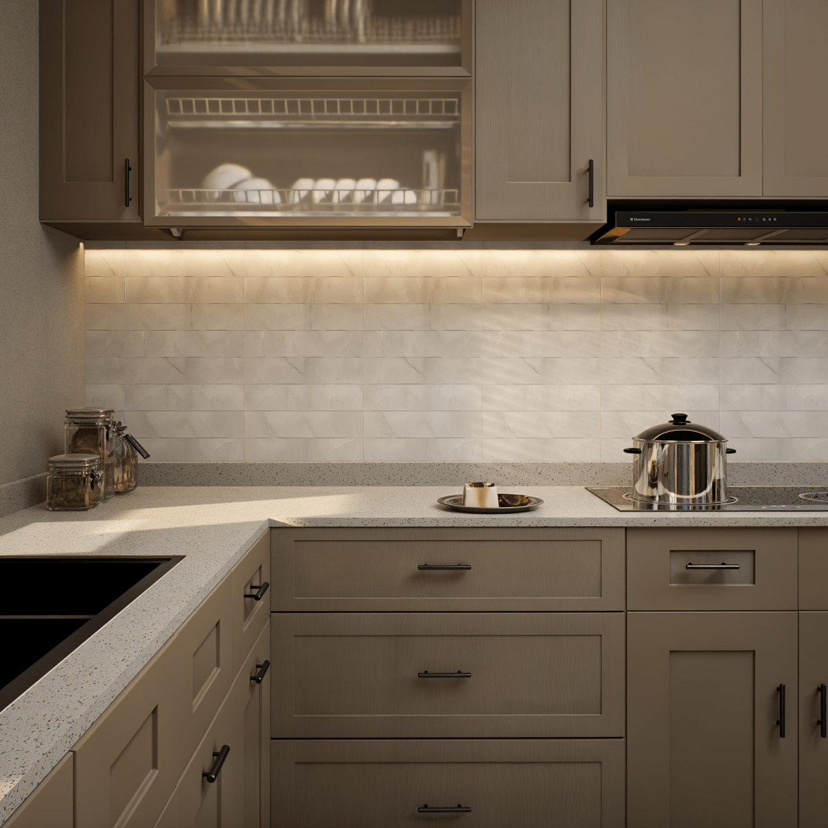 3 X 12 In Artisan Raffino Onyx Matte Pressed Glazed Ceramic