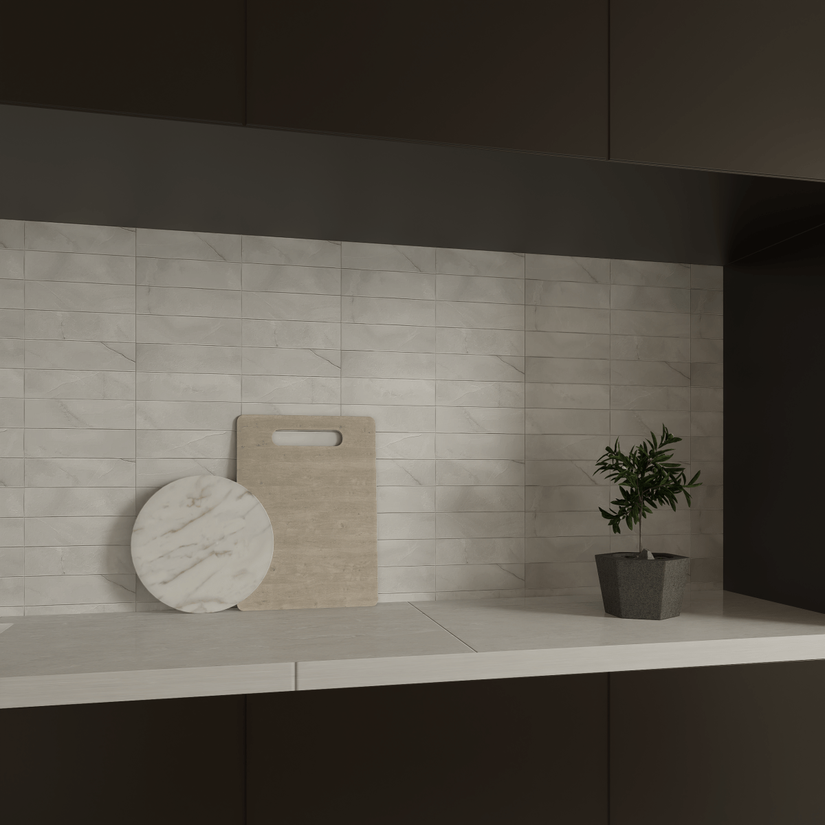 3 X 12 In Artisan Raffino Onyx Matte Pressed Glazed Ceramic