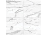 3 X 12 In Artisan Raffino Statuario Matte Pressed Glazed Ceramic Wall Tile
