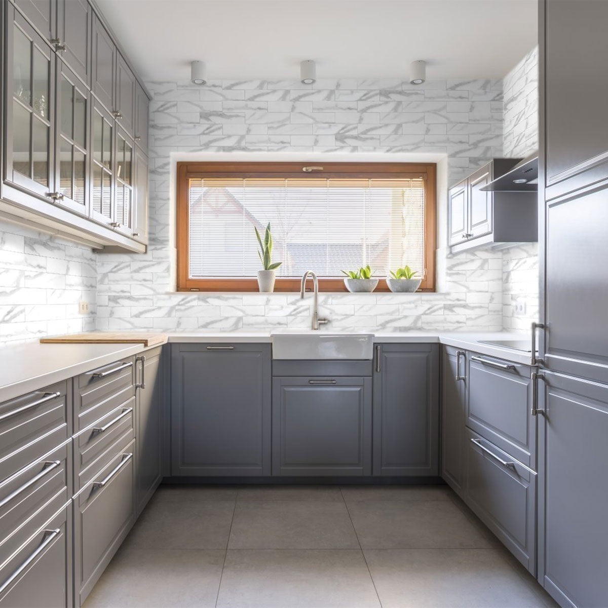 3 X 12 In Artisan Raffino Statuario Matte Pressed Glazed Ceramic Wall Tile