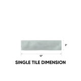 3 x 12 in Element Cloud Artisan Glossy Glass Tile