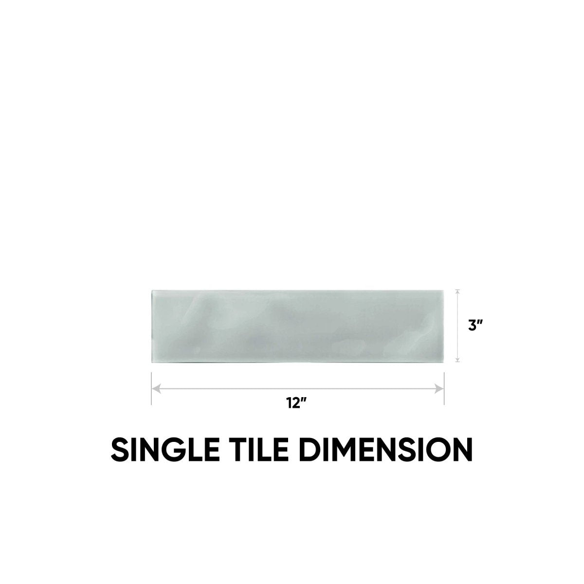 3 x 12 in Element Cloud Artisan Glossy Glass Tile