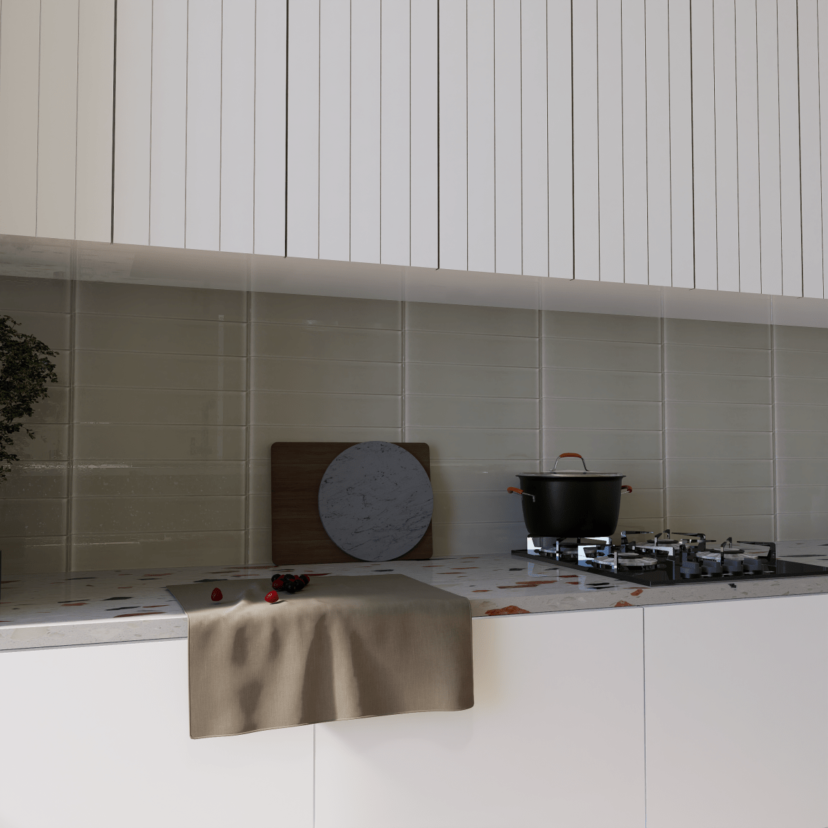 3 X 12 In Element Earth Dark Colors Glass Tile
