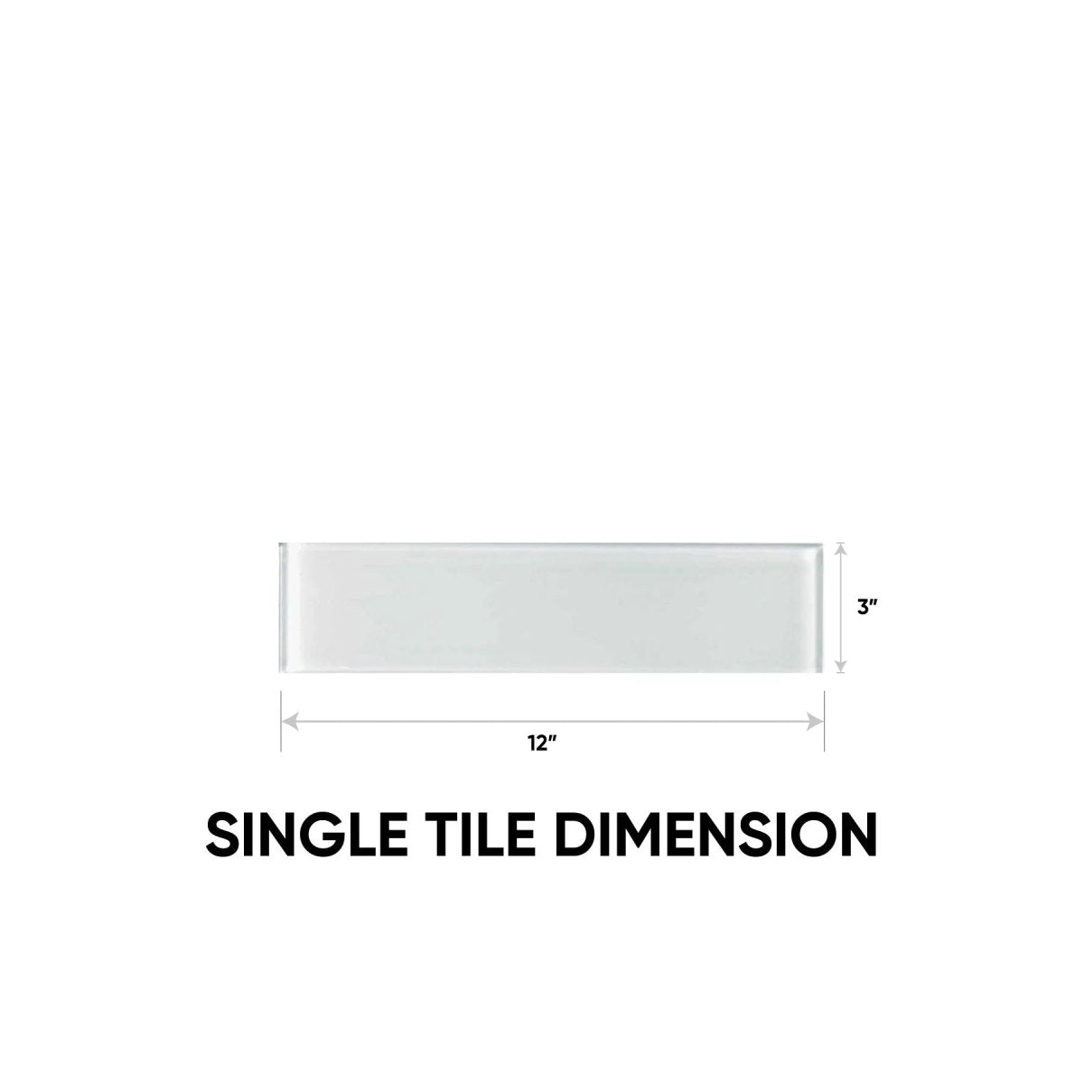 3 x 12 in Element Ice Glossy Glass Tile