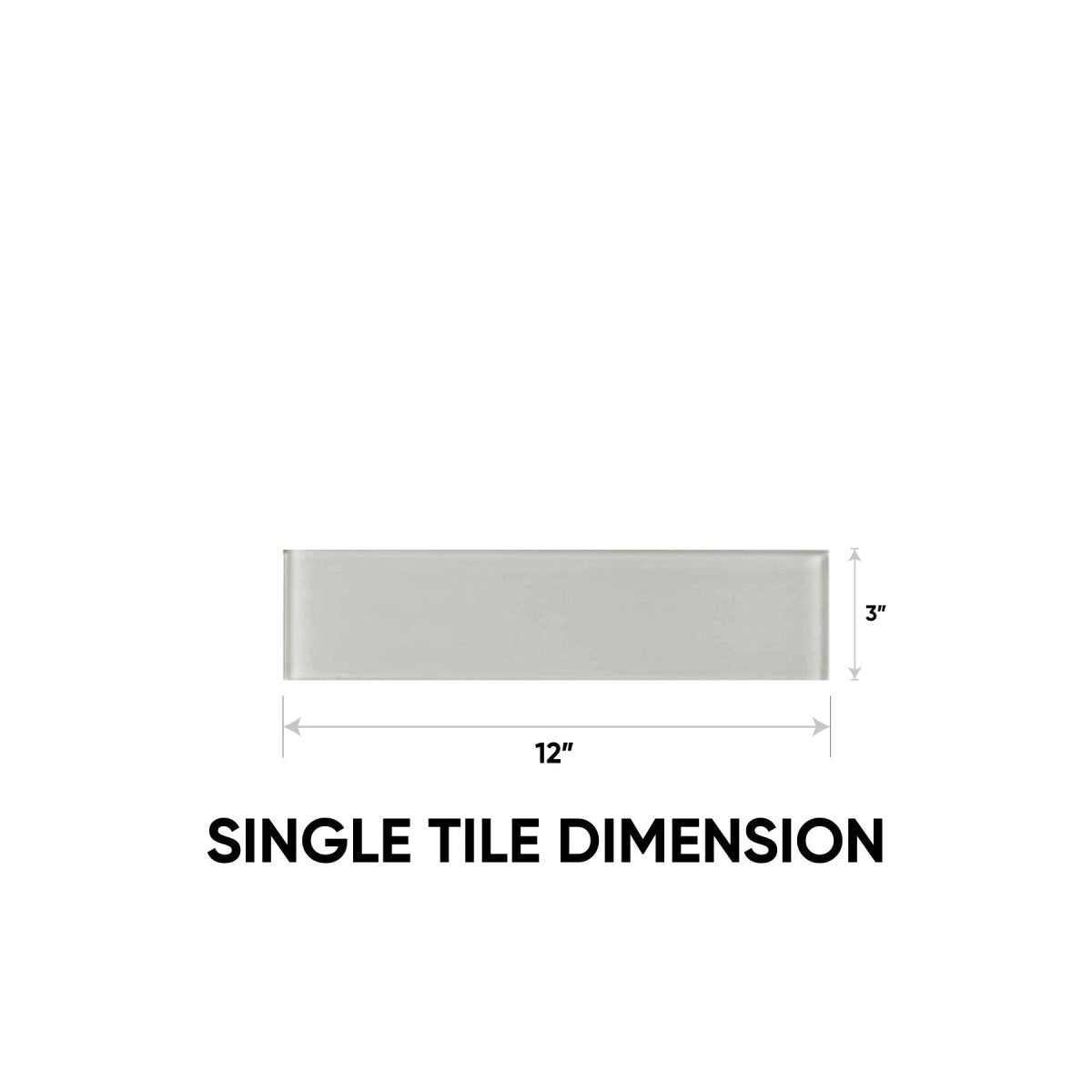 3 x 12 in Element Mist Glossy Glass Tile