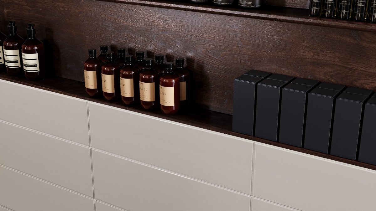 3 x 12 in Element Mist Glossy Glass Tile