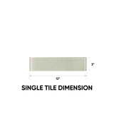 3 x 12 in Element Sand Glossy Glass Tile
