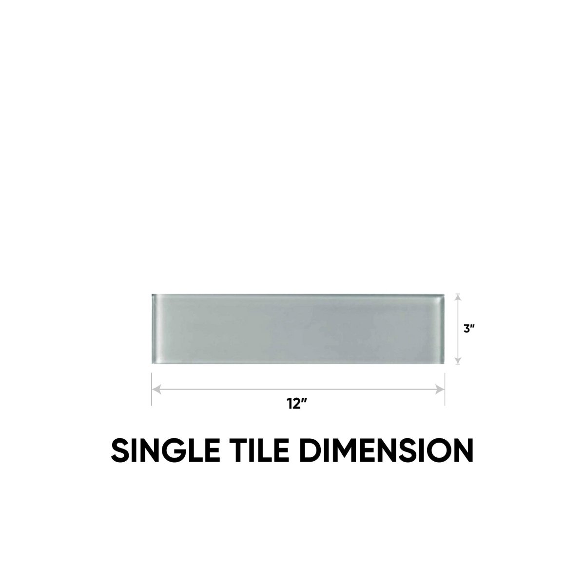 3 x 12 in Element Shadow Glossy Glass Tile