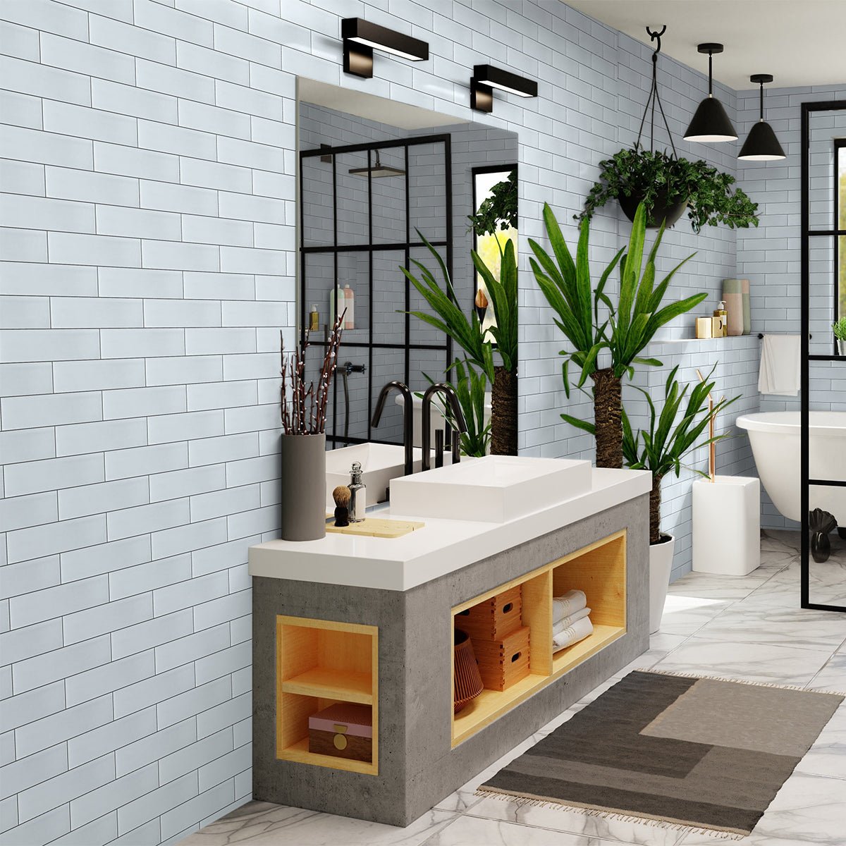 3 X 12 In Element Skylight Light Colors Glass Tile