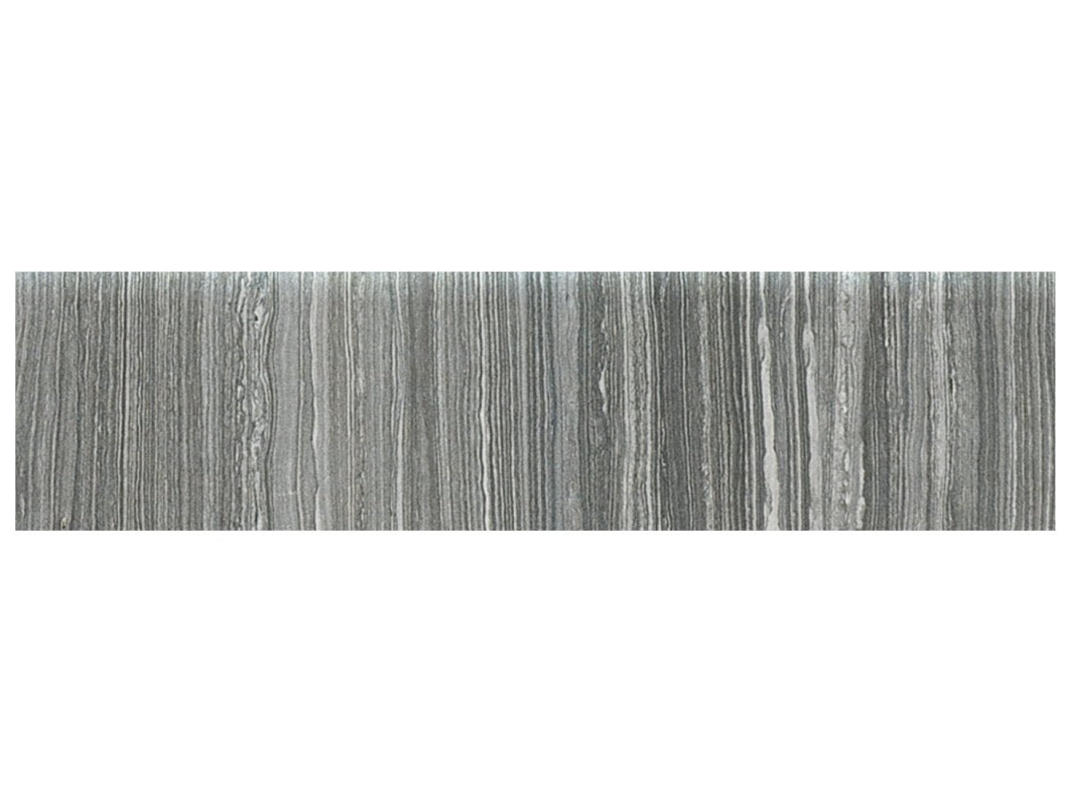 3 X 12 In Eramosa Carbon Polished Glazed Porcelain Bullnose