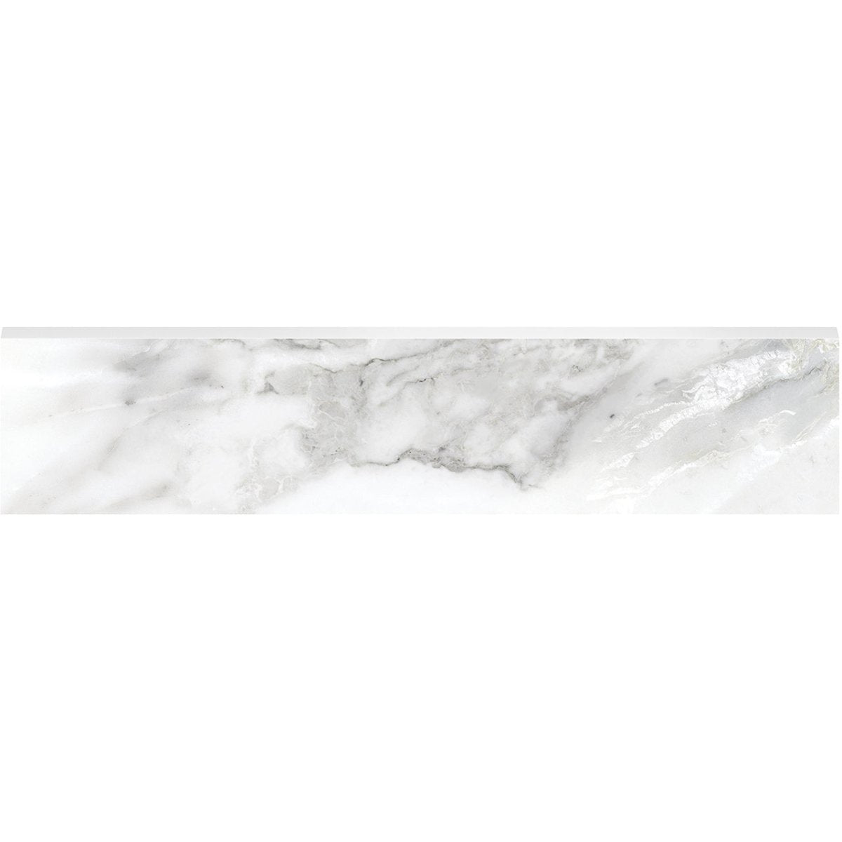3 X 12 In La Marca Arabescato Polished Glazed Porcelain Bullnose