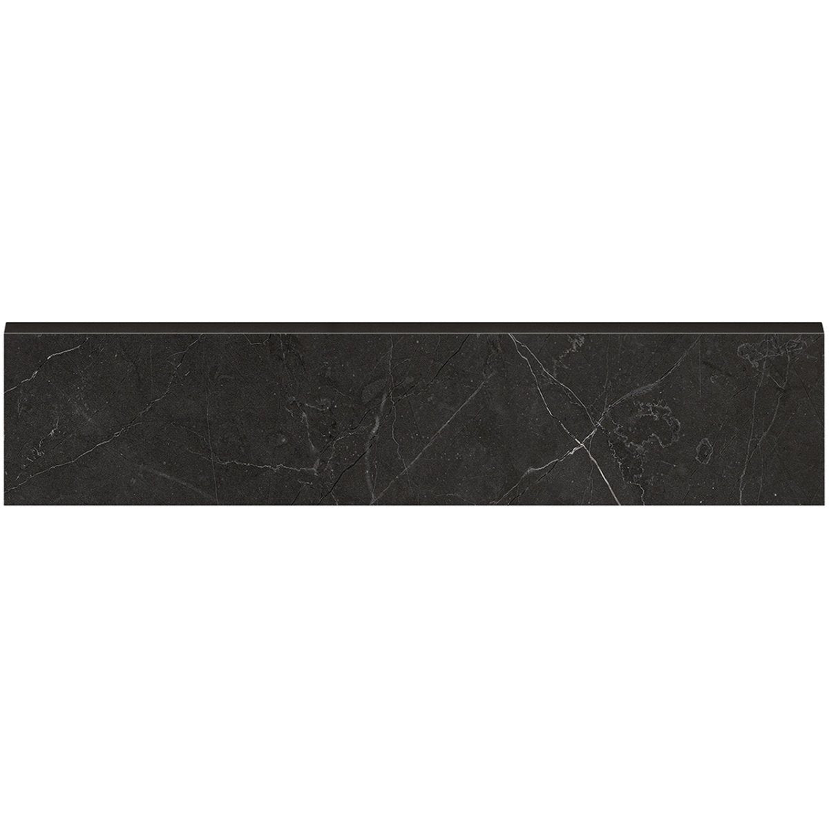 3 X 12 In La Marca Nero Venato Honed Glazed Porcelain Bullnose