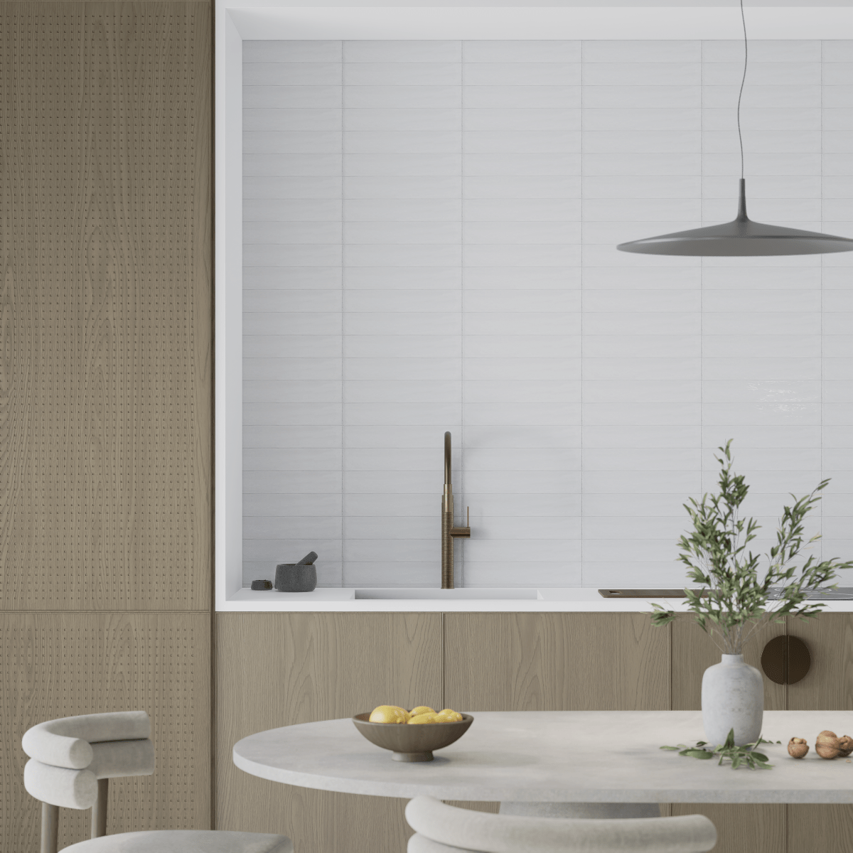 3 x 12 in. Marlow Cloud Matte Pressed Glazed Ceramic Wall Tile