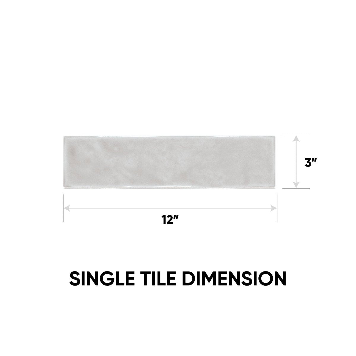 3 x 12 in. Marlow Mist Glossy Pressed Glazed Ceramic Wall Tile